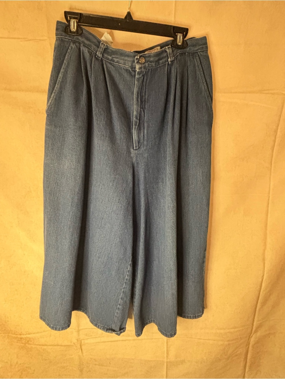 Vintage Wide Leg Denim Culottes - Classic Medium Blue